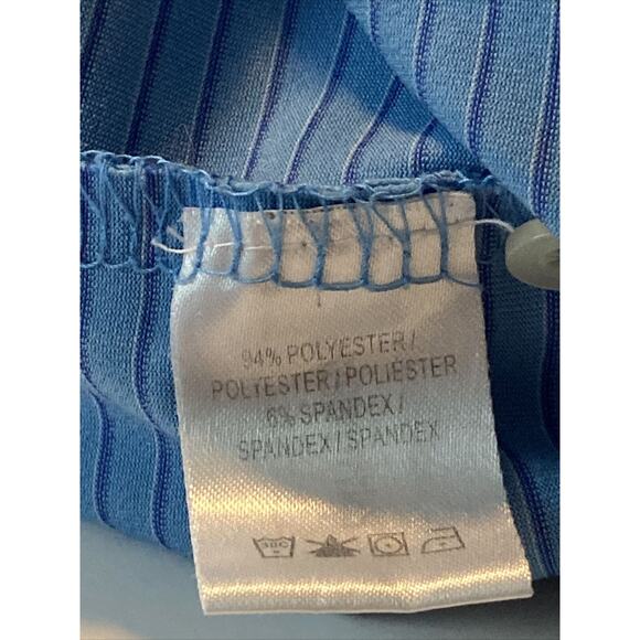 F&G Tech Men Golf Shirt XL Blue Stripe 94% Polyester with Shell Houston Open - Picture 4 of 9